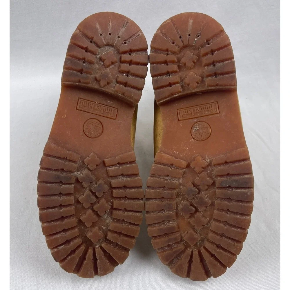 Timberland 6 Inch Premium Boys Size 3.5 Wheat Waterproof Nubuck Leather Boots‎